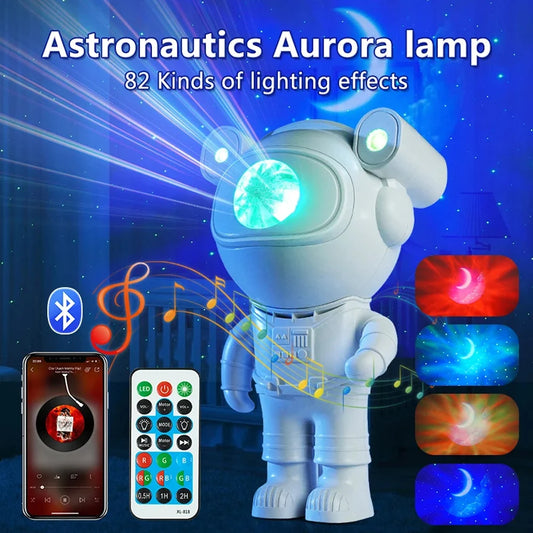 Astronaut Projector Night Light Lamp With Starry Sky Moon Galaxy.